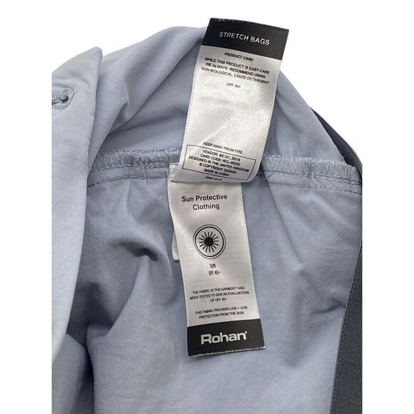 Rohan Women's Stretch Bags Hiking Trousers Pants Light Steel Blue UPF Size 12R - Picture 8 of 9
